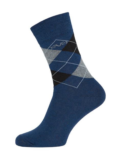 business socken 19v69 versace 1969 kariert 42-44 5er-pack navy-blau c171|19V69 5 Pack Business Socks Checkered Men .